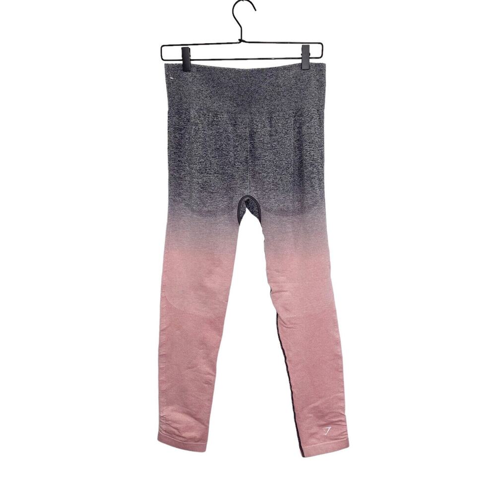 Gym Shark Leggings Adapt Ombre Womens Medium Pink/Gray Workout 24" Inseam 11" Ri
